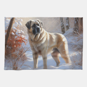 Anatolian Shepherd Let It Snow Christmas  Kitchen Towel