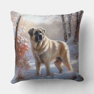 Anatolian Shepherd Let It Snow Christmas  Throw Pillow