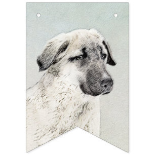Anatolian Shepherd Painting - Original Dog Art Bunting Flags