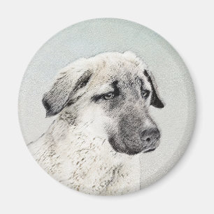 Anatolian Shepherd Painting - Original Dog Art Magnet