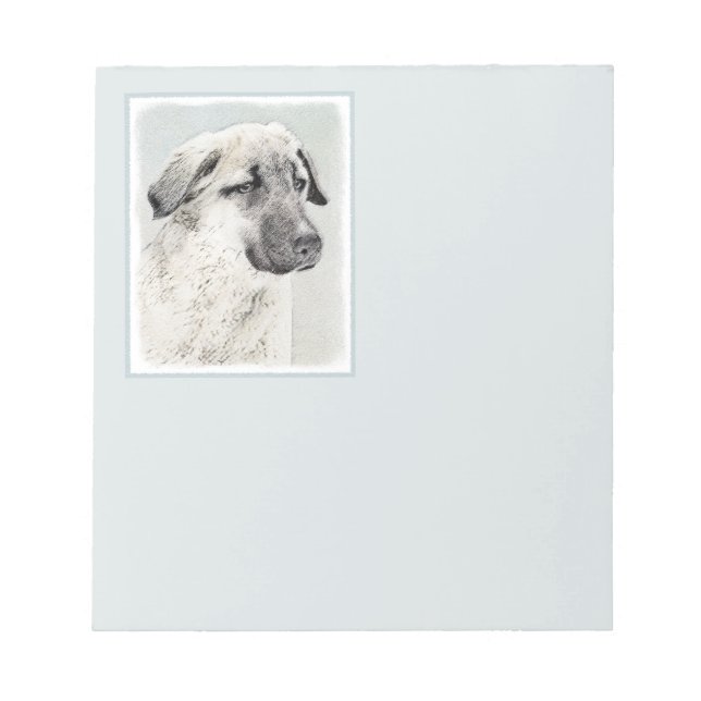 Anatolian Shepherd Painting - Original Dog Art Notepad (Front)