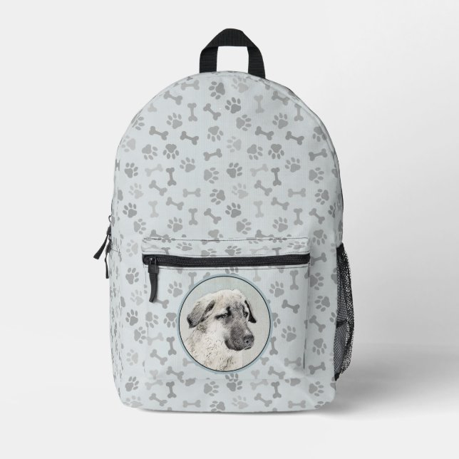 Anatolian Shepherd Painting - Original Dog Art Printed Backpack (Front)
