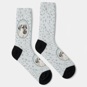 Anatolian Shepherd Painting - Original Dog Art Socks