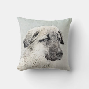 Anatolian Shepherd Painting - Original Dog Art Throw Pillow