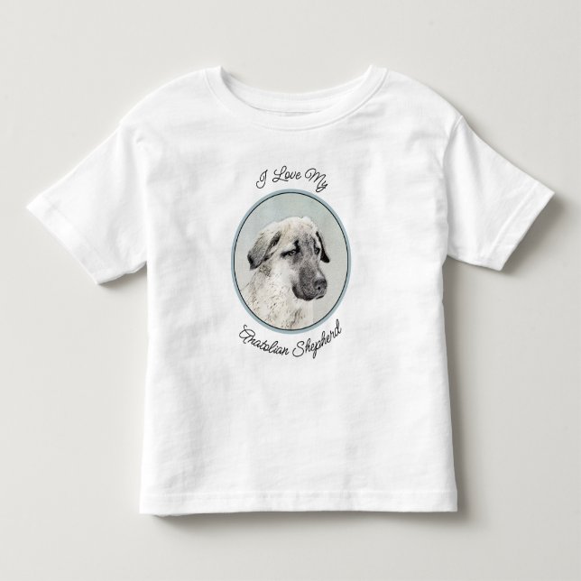 Anatolian Shepherd Painting - Original Dog Art Toddler T-shirt (Front)