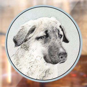 Anatolian Shepherd Painting - Original Dog Art Window Cling