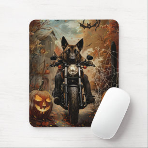 Anatolian Shepherd Riding Motorcycle Halloween  Mouse Pad