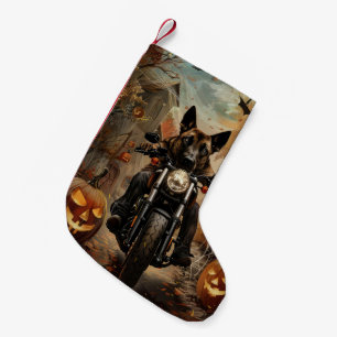Anatolian Shepherd Riding Motorcycle Halloween  Small Christmas Stocking