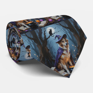 Anatolian Shepherd  Whimsical Halloween Painting Tie