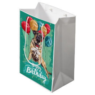 Anatolian Shepherd with Balloons Birthday Medium Gift Bag