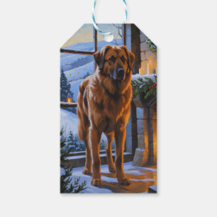 Anatolian Shepherd With Christmas Lights Holiday Gift Tags