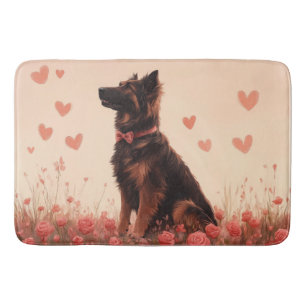 Anatolian Shepherd with Roses - Valentine's Day Bath Mat