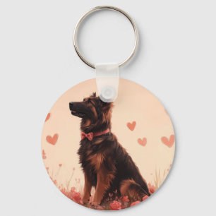 Anatolian Shepherd with Roses - Valentine's Day Keychain
