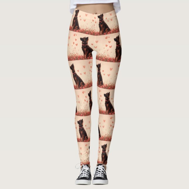 Anatolian Shepherd with Roses - Valentine's Day Leggings (Front)