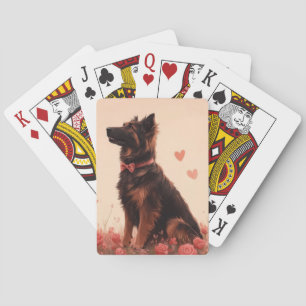 Anatolian Shepherd with Roses - Valentine's Day Playing Cards