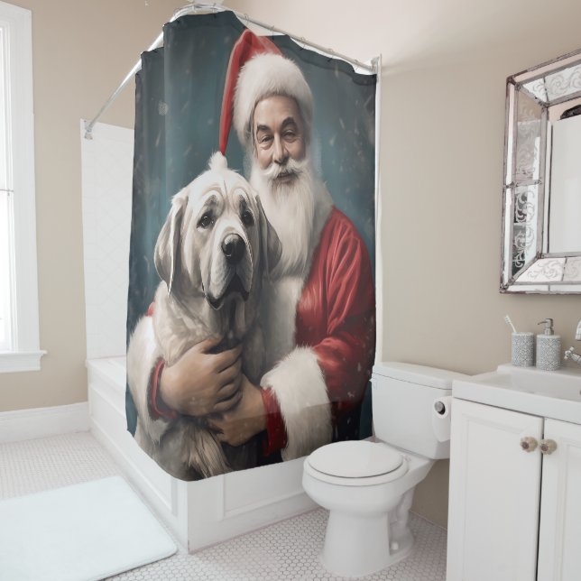 Anatolian Shepherd with Santa Claus Christmas (In Situ)