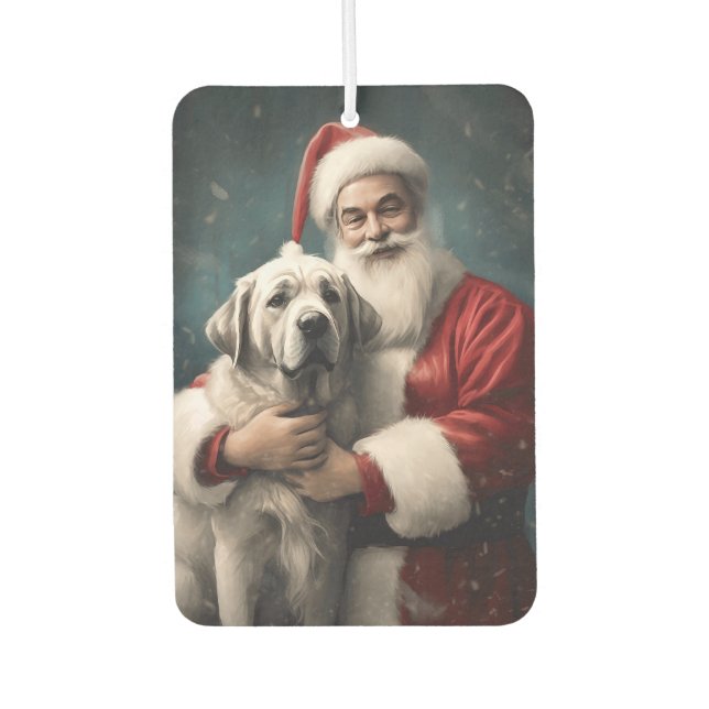 Anatolian Shepherd with Santa Claus Christmas Air Freshener (Front)