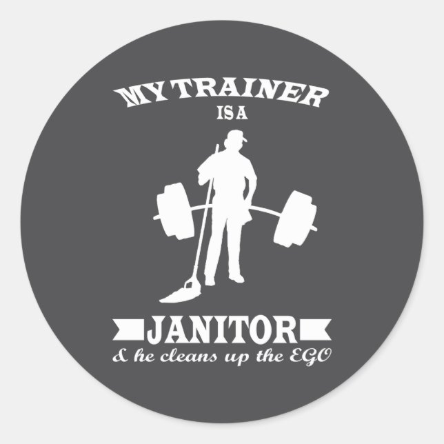 Anatoly My Trainer Is Janitor Funny Gym Prank  Classic Round Sticker (Front)