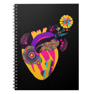 Anatomical Boho Mexican Heart Notebook