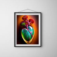 Anatomical Glass Heart Digital Art 