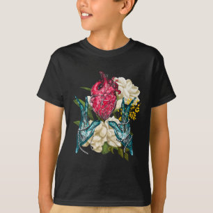 Anatomical Heart And Flowers Doctor Valentine  T-Shirt