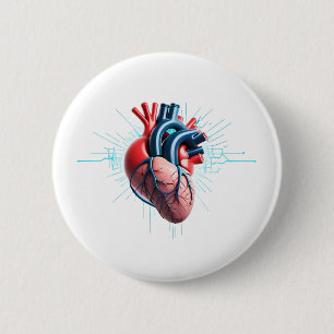 Anatomical Heart – Artistic Medical Illustration 2 Inch Round Button