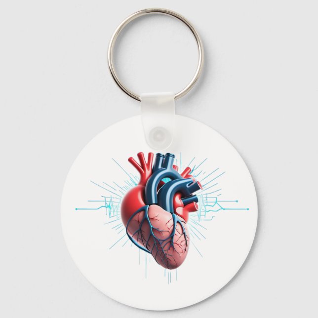 Anatomical Heart – Artistic Medical Illustration  Keychain (Front)