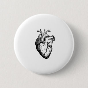 Anatomical Heart Badge 2 Inch Round Button