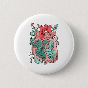 Anatomical Heart Cardiology Icu Cvicu Nurse In The 2 Inch Round Button