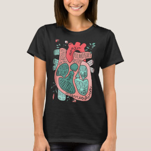 Anatomical Heart Cardiology Icu Cvicu Nurse In The T-Shirt