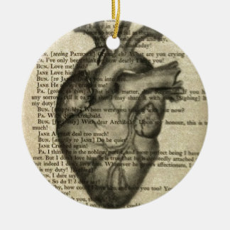 anatomical heart ceramic ornament