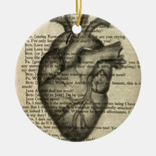 anatomical heart ceramic ornament (Front)