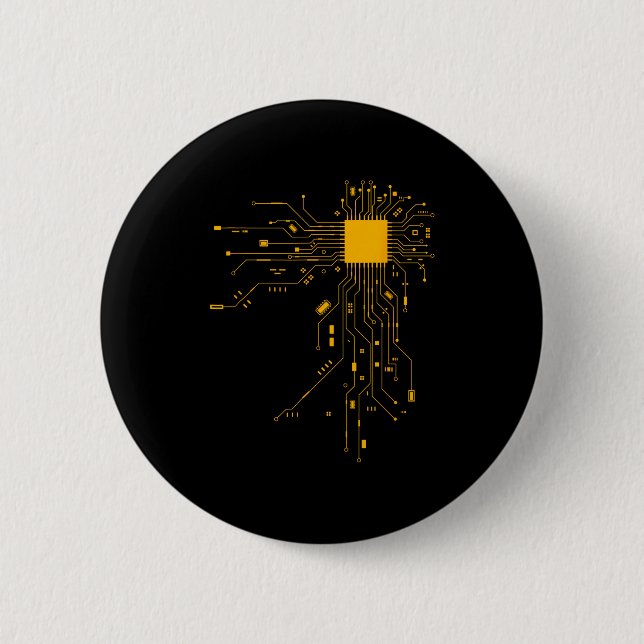 Anatomical Heart Cpu Processor Computer Science Pr 2 Inch Round Button (Front)