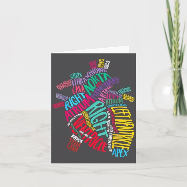 Anatomical Heart Design Cardiac Cardiovascular Icu Card (Front)