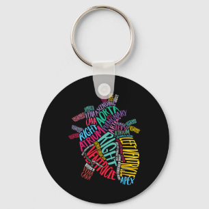 Anatomical Heart Design Cardiac Cardiovascular Icu Keychain