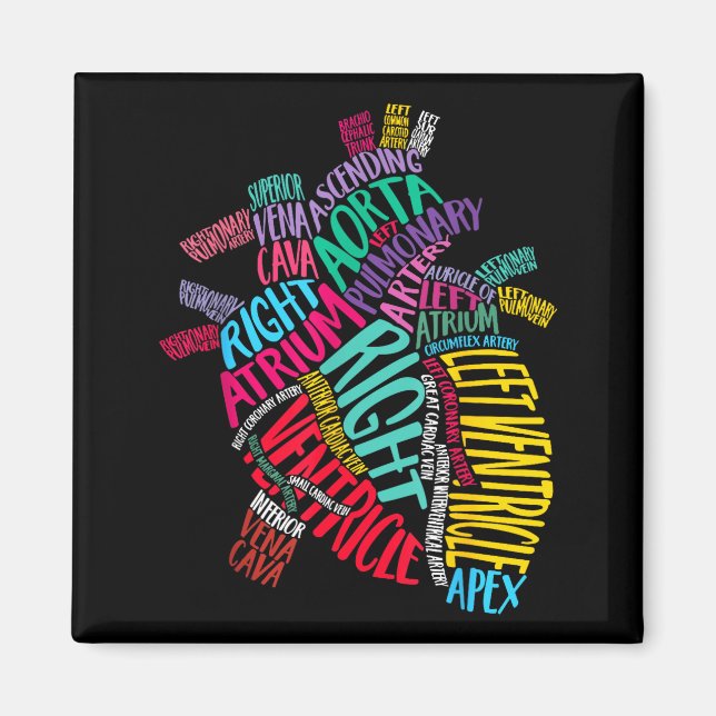 Anatomical Heart Design Cardiac Cardiovascular Icu Magnet (Front)