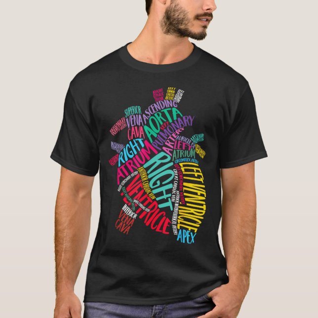 Anatomical Heart Design Cardiac Cardiovascular Icu T-Shirt (Front)