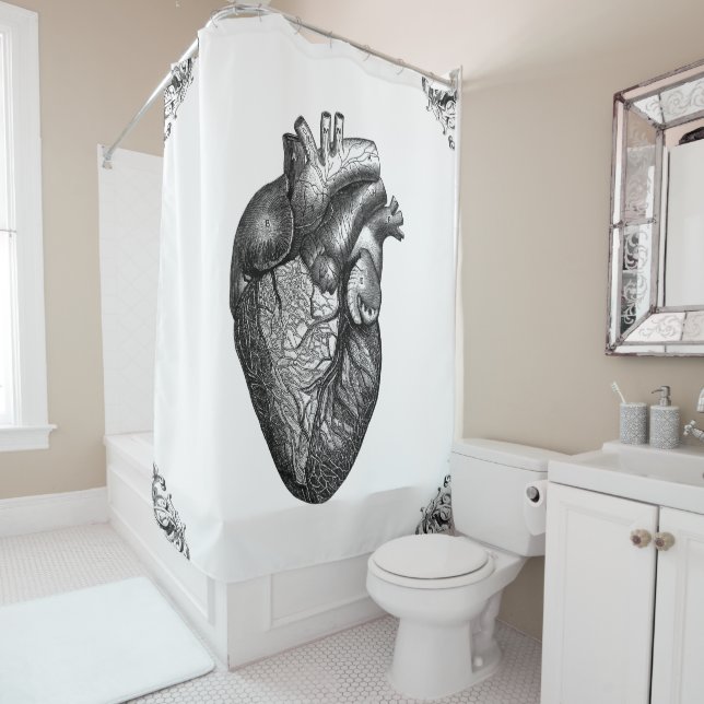 Anatomical Heart Diagram Goth Black (In Situ)