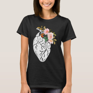 Anatomical Heart Flowers Cardiologist Surgeon Surv T-Shirt