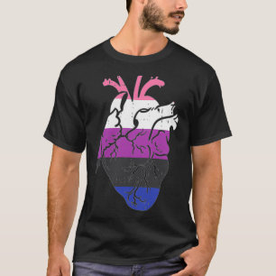 Anatomical Heart Genderfluid Nurse Pride Flag LGBT T-Shirt