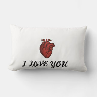 Anatomical Heart “I LOVE YOU” Design Lumbar Pillow