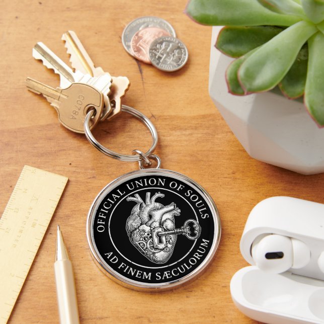 Anatomical Heart Key Lock Valentines Couple Match Keychain (Desk)
