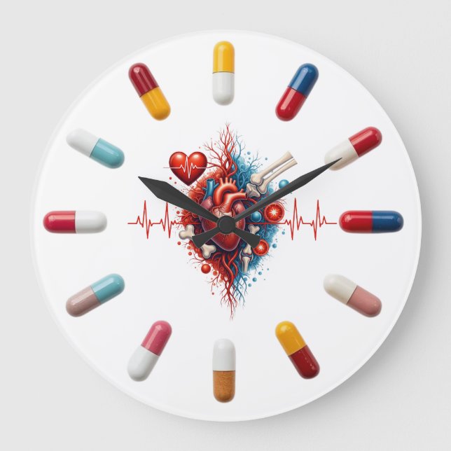 Anatomical Heart large clock & Pills large Clock  (Front)