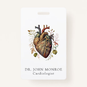 Anatomical Heart Medical Cardiology Badge