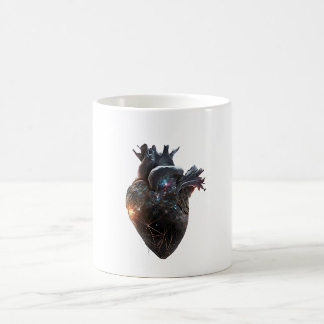 anatomical heart mug cosmic heart galaxy art cup s (Centre)