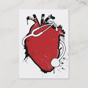 anatomical heart stethoscope business card