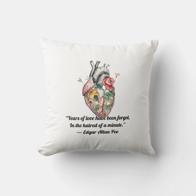 Anatomical Heart Throw Pillow (Front)
