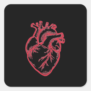 Anatomical Heart Valentine Shirt Square Sticker