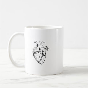 Anatomical Heart Vintage Line Art Coffee Mug