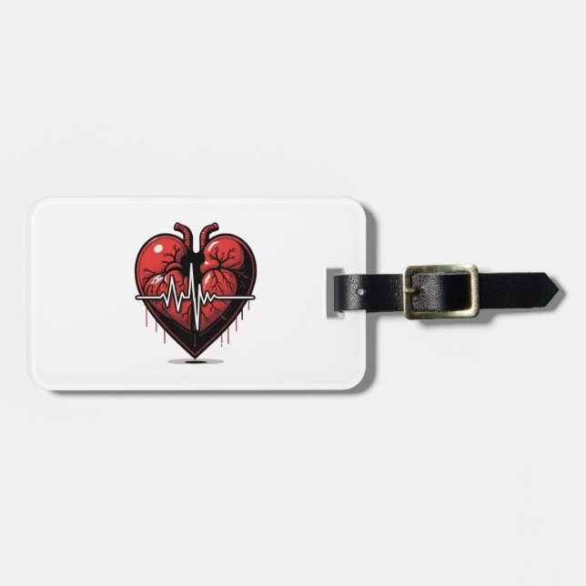 Anatomical Heart with Battle of Life Luggage Tag (Front Horizontal)
